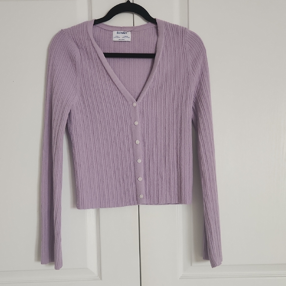 Old Navy Ribbed Fitted Button Up Cardigan